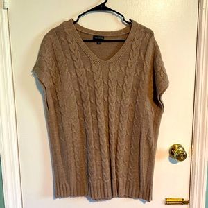 Tan oversized sweater.